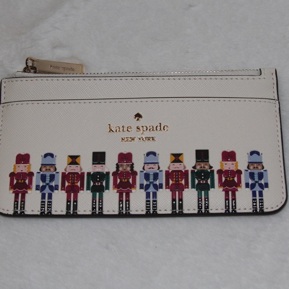 kate spade Oh What Fun! Nutcracker large slim cardholder NWT - Picture 2 of 4